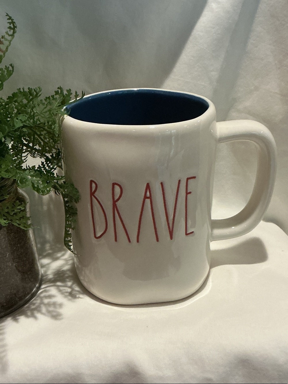 EUC - Rae Dunn Patriotic BRAVE Ceramic Mug